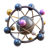 beautiful rustic Carbon Atom Structure with Electrons Transparent for Molecular Science exclusive png