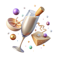 magnificent classic Champagne Flute Isolated for Celebration Menu authentic png