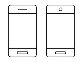 Smart Phone Outline Icon Symbol Set vector