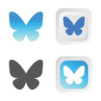 Bluesky icon ,new social media network app set. Blue sky butterfly vector