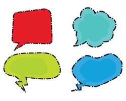 Different Shape Speech Bubble Icons Set vector
