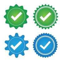 Blue Verified Badge, Quality icon. Solid icon that can be applied anywhere, simple, pixel perfect and modern style. vector