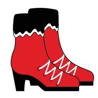 Red Winter Shoes and Boots. Flat Illustration isolated on a white background. vector