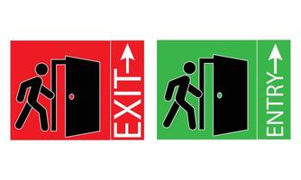 Entry and exit sign . Creative lettering illustration. illustration in format. vector