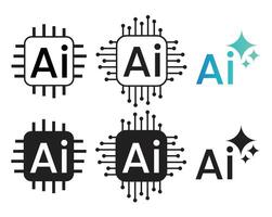 Artificial intelligence AI processor chip icon symbol. AI system icon illustration . stock . illustration. eps 10. vector