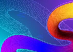 Digital wave technology background. Abstract fluid wave wireframe polygon and colorful concept. Design for futuristic fluid line technology liquid connect internet abstract background gradient. vector