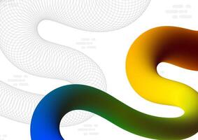 Digital wave gradient white background. Futuristic fluid wave wireframe polygon and colorful concept. Design for line technology liquid connect internet abstract background gradient artwork. vector