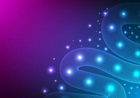 Digital Wavy gradient background. Colorful futuristic wireframe and wave. Design for abstract fluid curve technology wave light connect gradient. vector