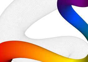 Digital wave gradient white background. Futuristic fluid wave and colorful concept. Design for line technology wireframe polygon liquid connect internet colorful abstract. vector