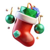 magnificent creative Christmas Stocking Red Green Isolated for Web Design professional png