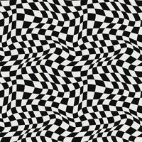 Trippy checkerboard background. Retro psychedelic checkered wallpaper. vector