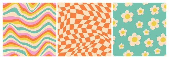 Y2k backgrounds. Waves, swirl, twirl pattern. vector
