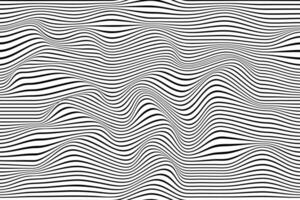 Abstract background of waves. 3D optical illusion, line art vector