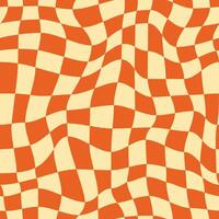 Retro Groovy Wavy Psychedelic Checkerboard Check Y2K vector