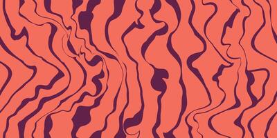 Abstract purple coral psychedelic waves print background. 1970s trippy seamless pattern. Marble acrylic swirl pattern. vector