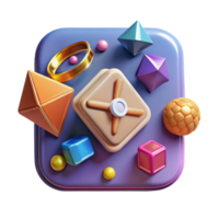 serene creative Mobile App Icons Isolated for User Interface Design premium png