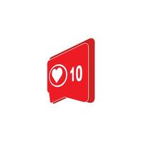 A red box with a heart on it vector