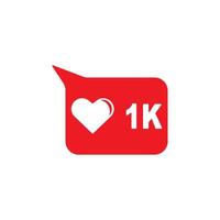 1k logo with a heart and speech bubble vector