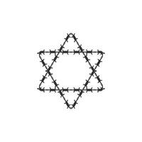A barbed wire star of david on a white background vector