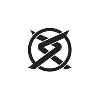 A black and white logo with a cross in it vector
