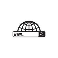 The world globe is shown with a magnifying glass vector