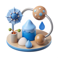 serene traditional Water Cycle Diagram with Labels Cutout for Educational Purposes genuine png