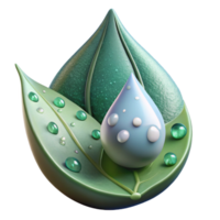 dramatic minimalist Water Droplet on Leaf Macro Cutout for Botanical Projects png