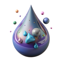 impressive classic Water Drop Realistic 3d Render Cutout for Product Visualization professional png