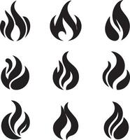 Fire icon set. Fire flame symbol. Flame icon collections vector
