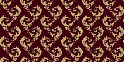 Decorative pattern with vintage elements on burgundy background vector