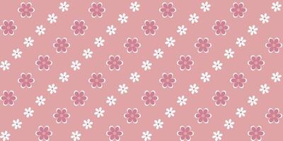 Simple seamless repeating pattern with pink flowers vector