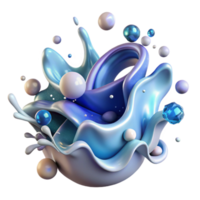 vibrant abstract Water Splash Dynamic Fluid Shape Cutout for Abstract Compositions png