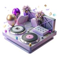 magnificent artistic Wedding Dj Equipment Turntables and Mixer Isolated for Music Entertainment authentic png