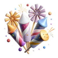 dramatic classic Wedding Fireworks Celebration Display Isolated for Event Graphics detailed png