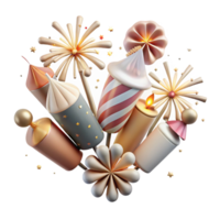extraordinary creative Wedding Fireworks Celebration Display Isolated for Event Graphics detailed png