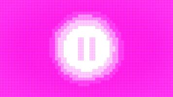 This is a Bold and EyeCatching Vibrant Pause Button that is Set Against a Soft Pink Background. Motion video