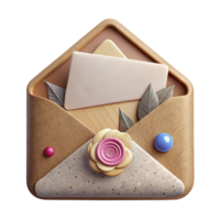 serene abstract Wedding Invitation Envelope with Wax Seal Cutout for Stationery detailed png