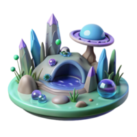 impressive artistic Alien Swamp Cutout Isolated for Environmental Design genuine png