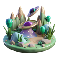 wonderful contemporary Alien Swamp Cutout Isolated for Environmental Design premium png
