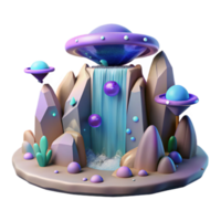vibrant creative Alien Waterfall Cutout for Game Backgrounds professional png