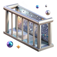 vibrant modern Aluminum Railing Texture Transparent for Safety Design png