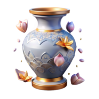 elegant contemporary Ancient Chinese Porcelain Vase Cutout for Decorative Arts high resolution png