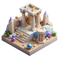 vibrant abstract Ancient Ruins Aerial View Cutout for Archaeological Surveys png