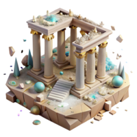 beautiful classic Ancient Ruins Aerial View Cutout for Archaeological Surveys premium png