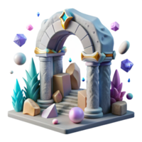 stunning abstract Ancient Ruins Stone Arch Transparent Background authentic png