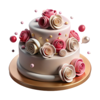 wonderful abstract Anniversary Cake with Roses Transparent for Romantic Celebrations high quality png