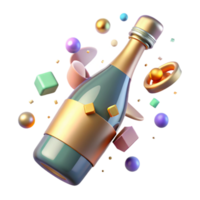 wonderful rustic Anniversary Champagne Bottle Transparent for Celebration Toasts professional png
