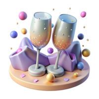 extraordinary abstract Anniversary Champagne Glasses Toasting Isolated high quality png