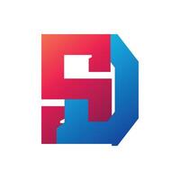 Sd combination modern branding monogram letter logo design vector