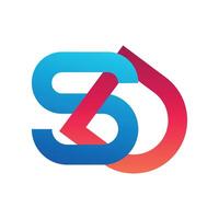 Sd combination modern monogram letter logo design for company and busines vector